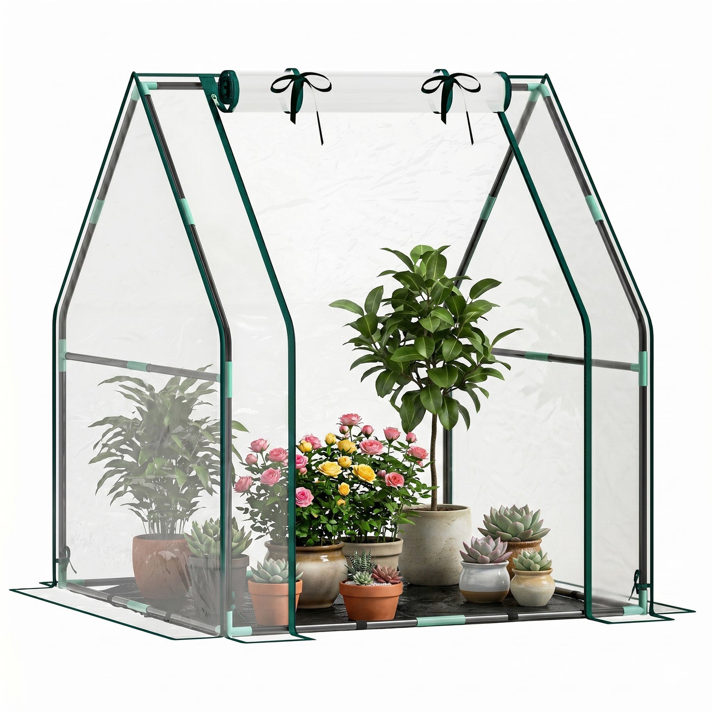 Outsunny Invernadero Pequeño Con Base De Tela Pe Impermeable Transparente_0