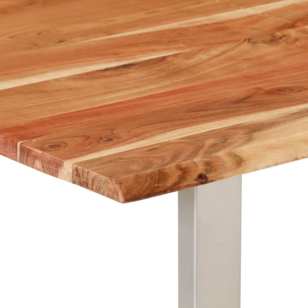 Mesa De Comedor Madera Maciza De Acacia 140x70x76 Cm_3