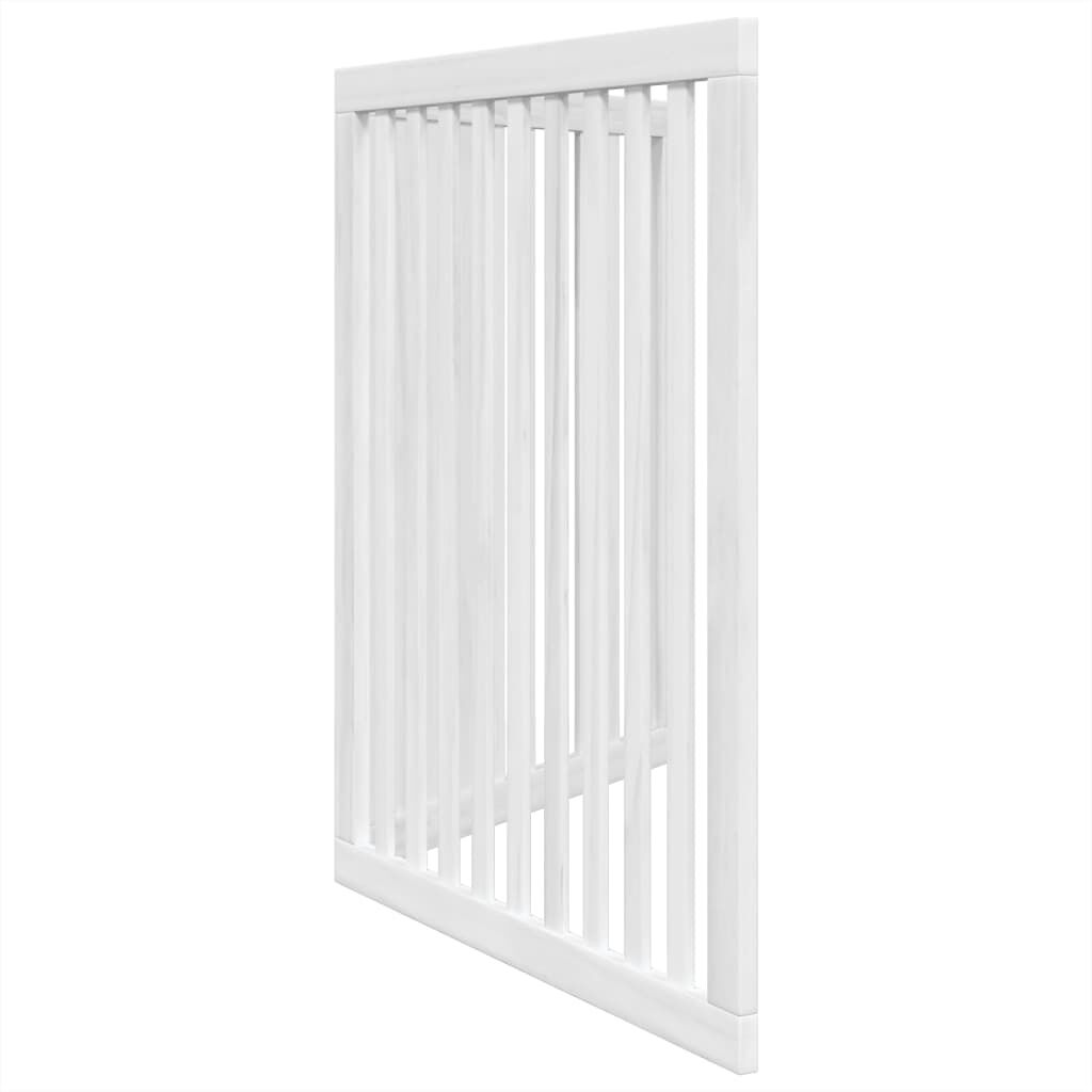 Vidaxl Puerta Para Perros Plegable 2 Paneles Madera Álamo Blanca 160cm_4