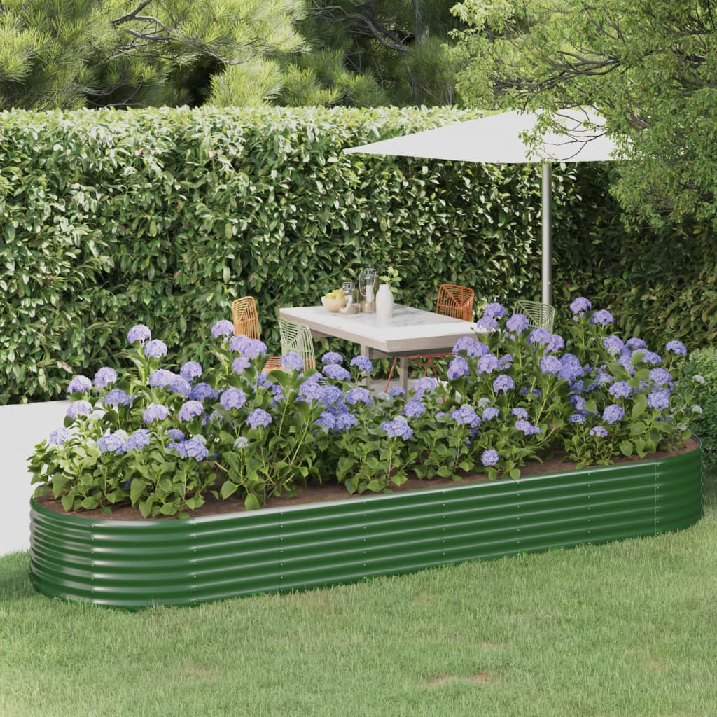 Jardinera Arriate Acero Galvanizado Verde 322x100x36 Cm_1