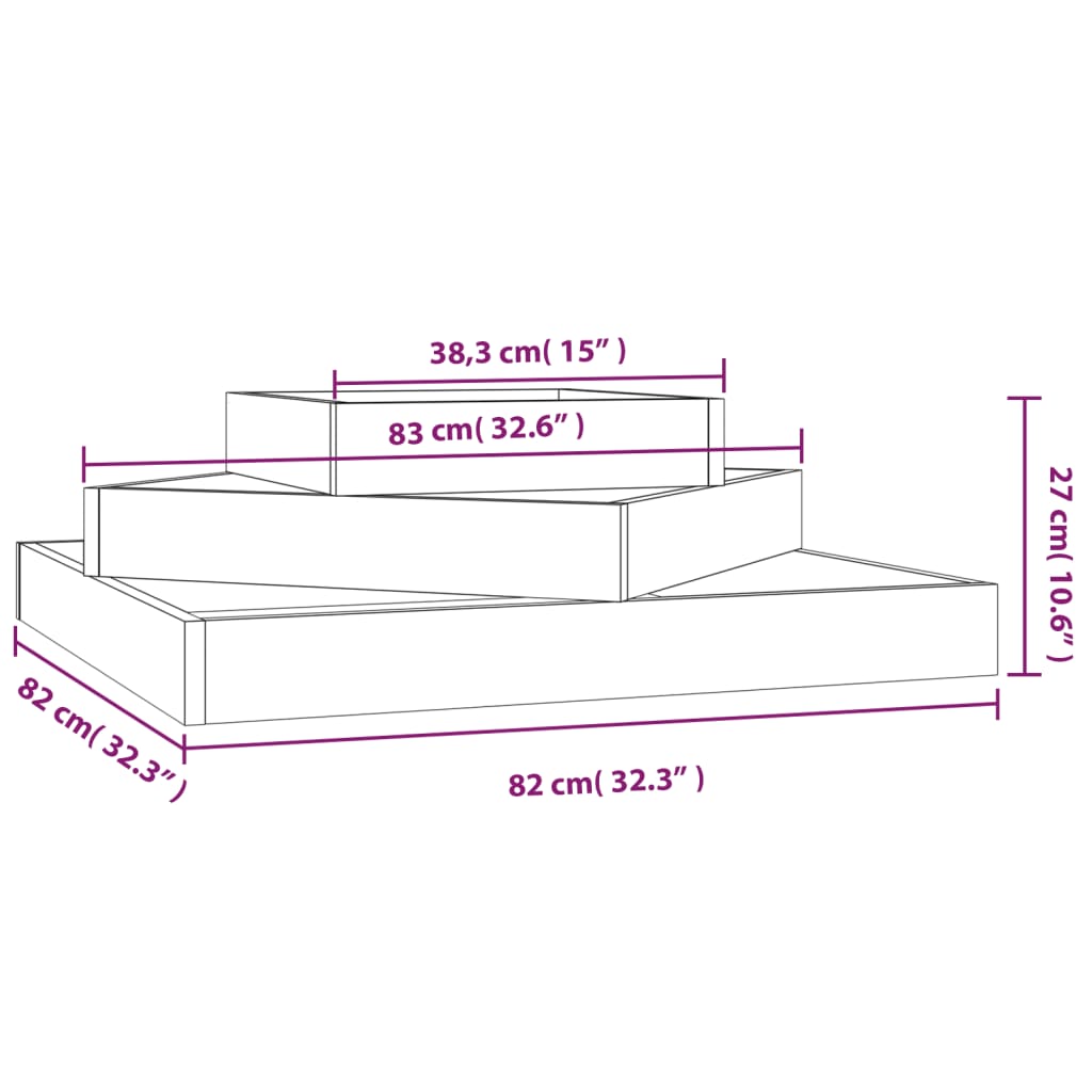 Jardinera De Madera Maciza De Pino 83x83x27 Cm_5