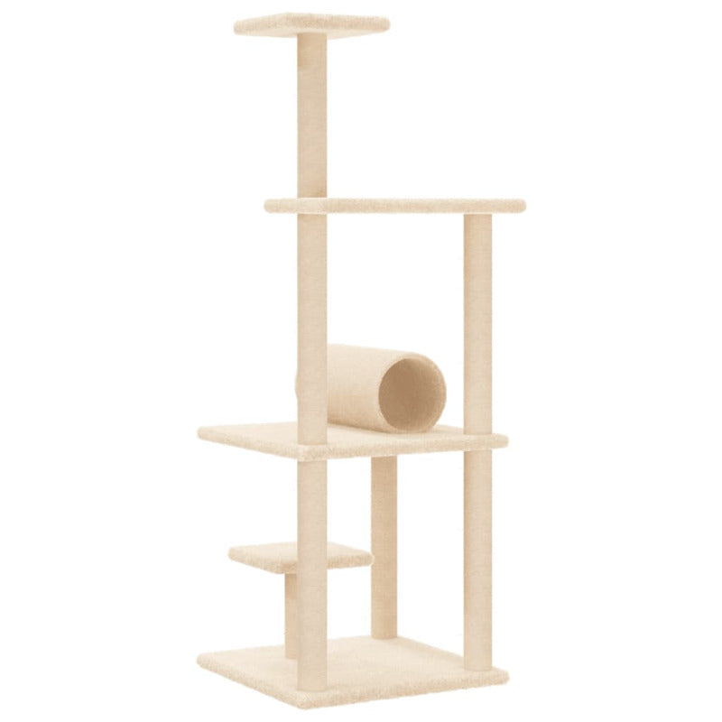 Vidaxl Rascador Para Gatos Con Postes De Sisal Color Crema 136 Cm_5