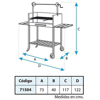 Barbacoa completo con parrilla Cincada y Bandeja de Madera Imex el Zorro