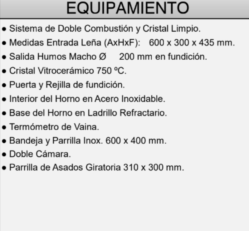 BRICOSOL Horno Leña Rincón FM - Interior Fundición - Modelo HL-200 RF_1