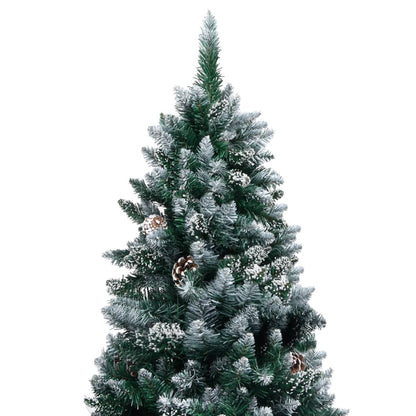 Vidaxl Árbol De Navidad Artificial Con Piñas Y Nieve Blanca 180 Cm_1