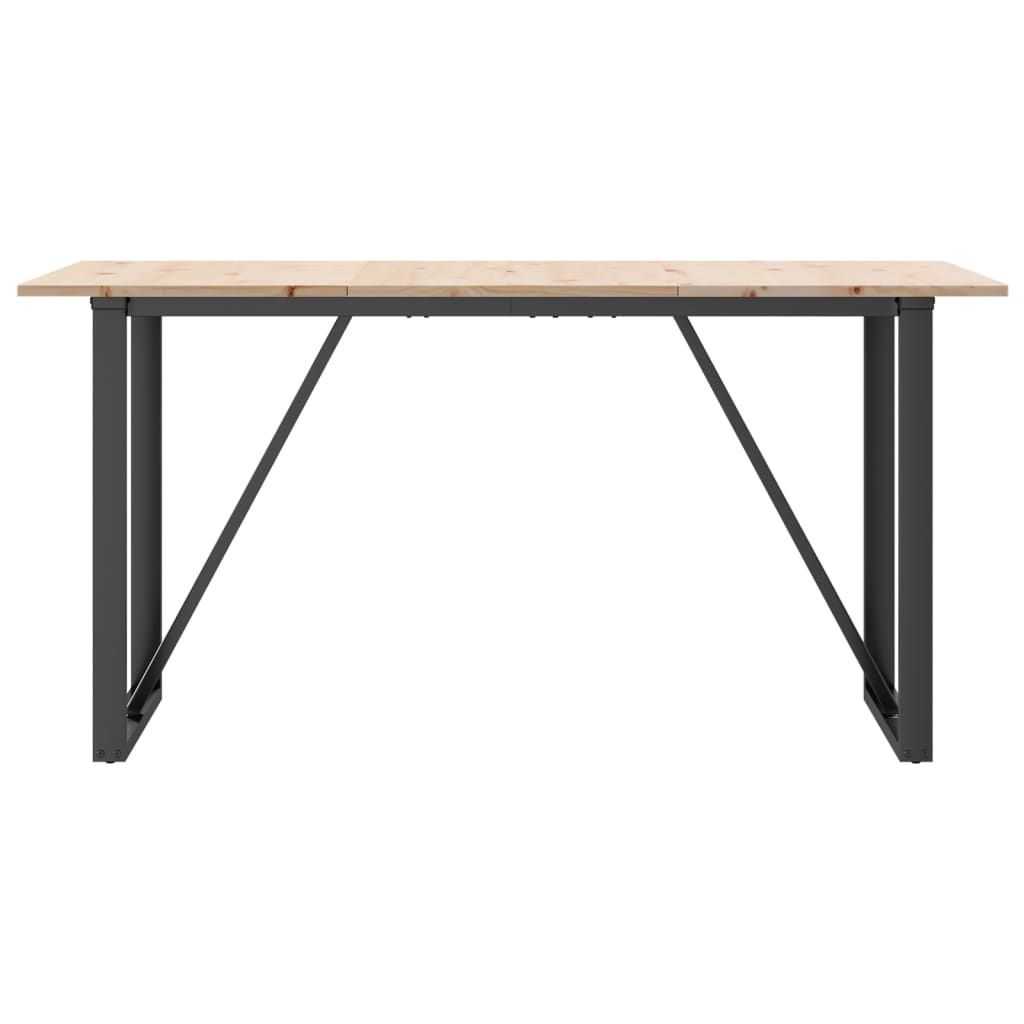 Mesa De Comedor Marco O Madera Maciza Pino Y Acero 140x80x75cm_2