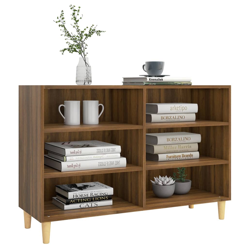 Aparador De Madera De Ingeniería Marrón Roble 103,5x35x70 Cm / Vetonek_2