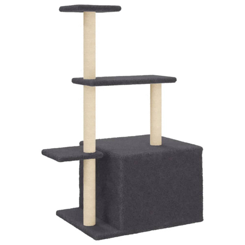Vidaxl Rascador Para Gatos Con Postes De Sisal Gris Oscuro 110 Cm_5