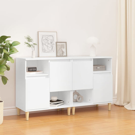 Aparadores 2 Uds Madera Contrachapada Blanco 60x35x70 Cm_0