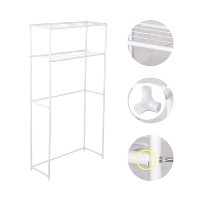 Estantería Metálica Blanca Para Baño 2 Baldas Salva Obstáculos 68x27,8x134_1