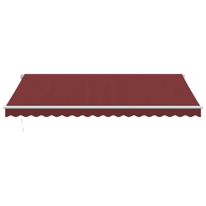 Toldo Retráctil Manual Con Luces Led Burdeos 450x350 Cm_3
