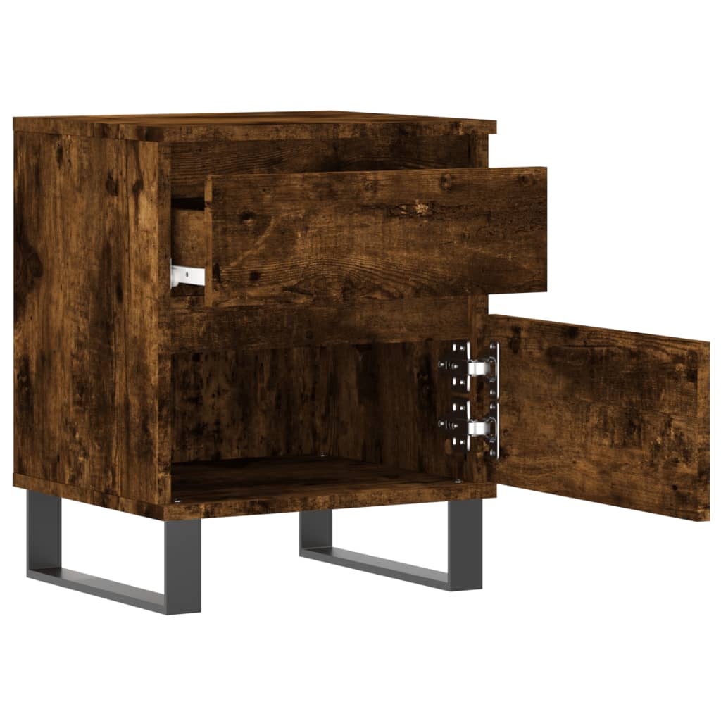 Mesita De Noche Madera De Ingeniería Roble Ahumado 40x35x50 Cm_4