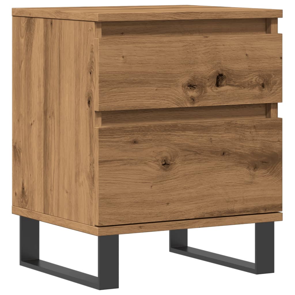 Mesita De Noche Madera De Ingeniería Roble Artisian 40x35x50 Cm_0