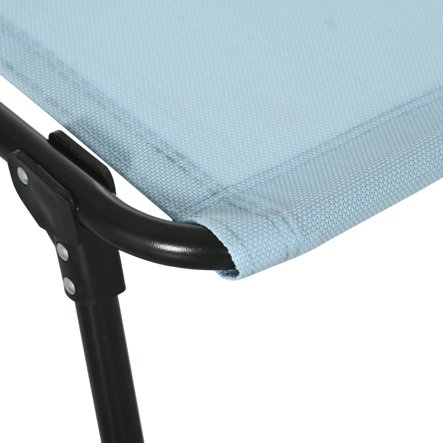 Outsunny Tumbona Plegable Reclinable En 4 Posiciones Con Marco De Acero Azul_3