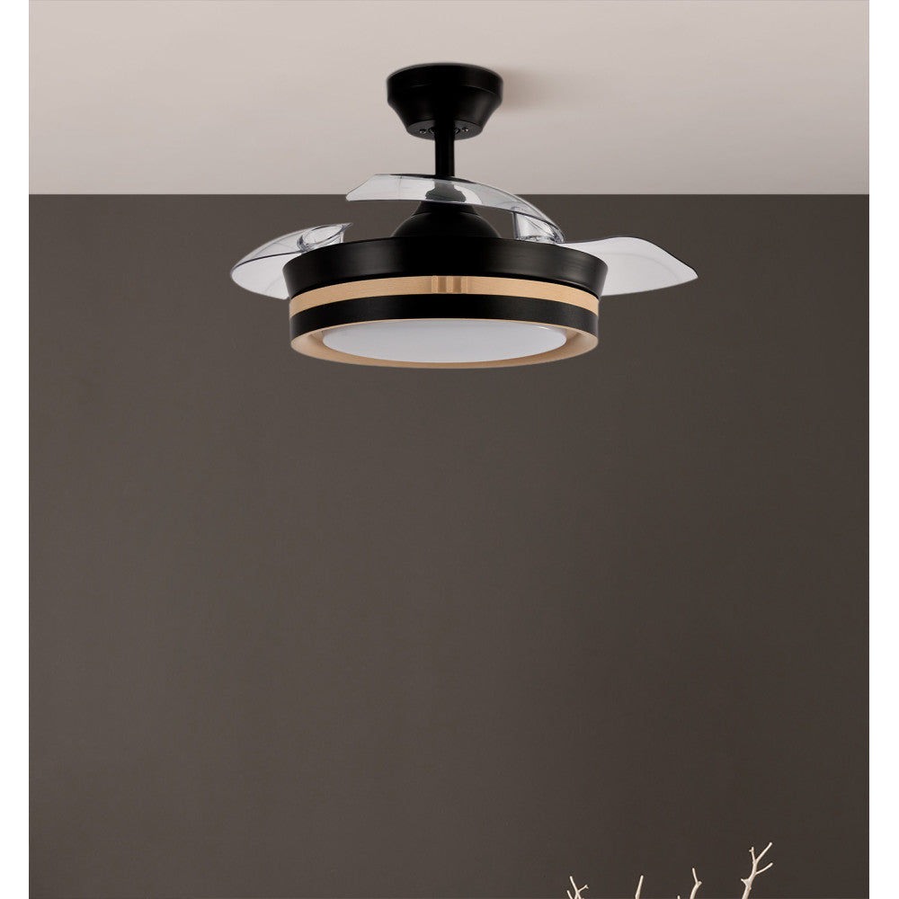 Ventilador Dc Viper Negro/madera 48w 3aspas 91d 4800lm 6vel 3000k,4500k,6000k, Remoto+temporizador+memoria_2