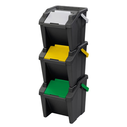 Set De 3 Papeleras Apilables moda De 30l + Rollo De 20 Bolsas De Basura Con Autocierre 30l_3