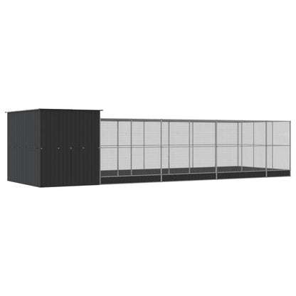 Vidaxl Pajarera Con Extensión Acero Plateado 911x303x216 Cm_4
