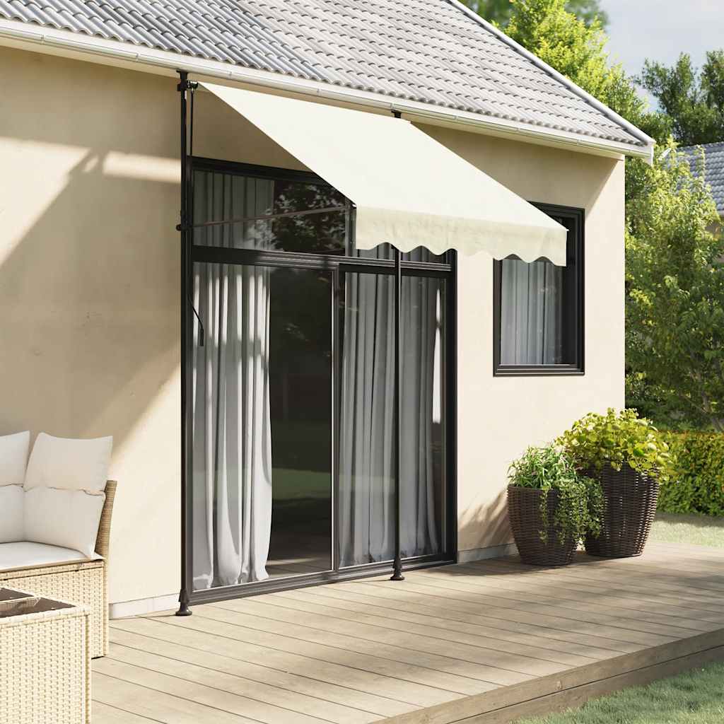 Toldo Retráctil De Tela Y Acero Crema 150x150 Cm_1