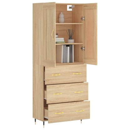 Aparador Alto Madera Contrachapada Color Roble 69,5x34x180 Cm_2