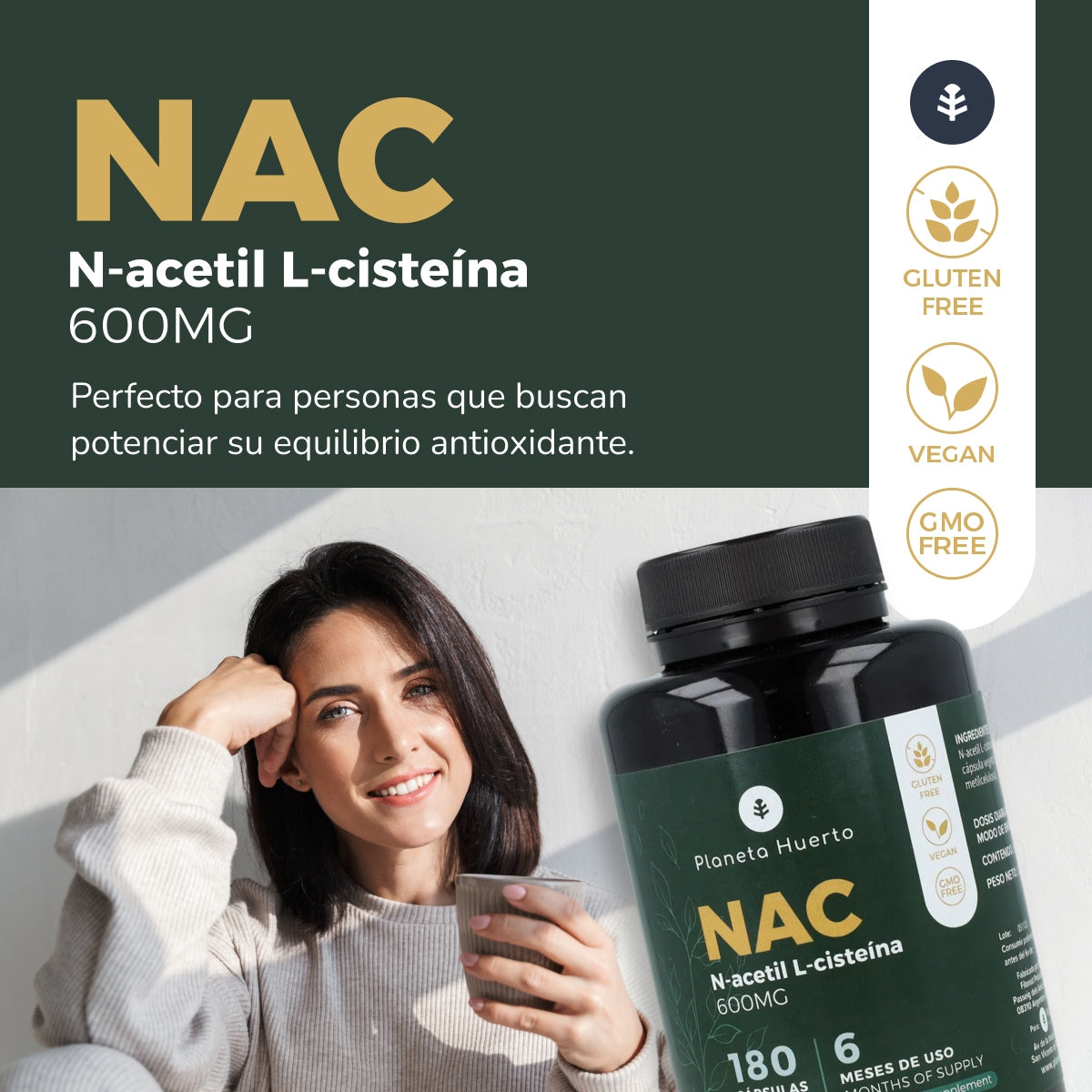 NAC 600mg Planeta Huerto 180 cápsulas