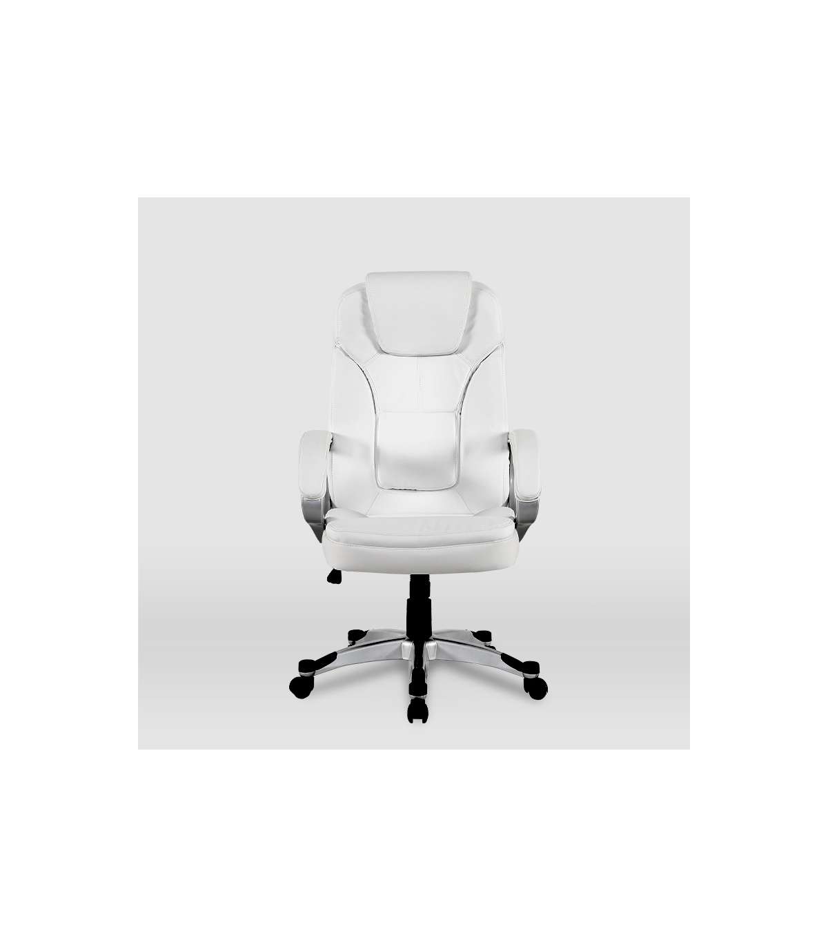 Silla De Oficina Elisabeth En Piel Sintética Blanca. Alto: 115.5/125.5cm Ancho: 64.5cm Fo_0