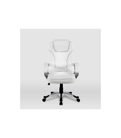 Silla De Oficina Elisabeth En Piel Sintética Blanca. Alto: 115.5/125.5cm Ancho: 64.5cm Fo_0