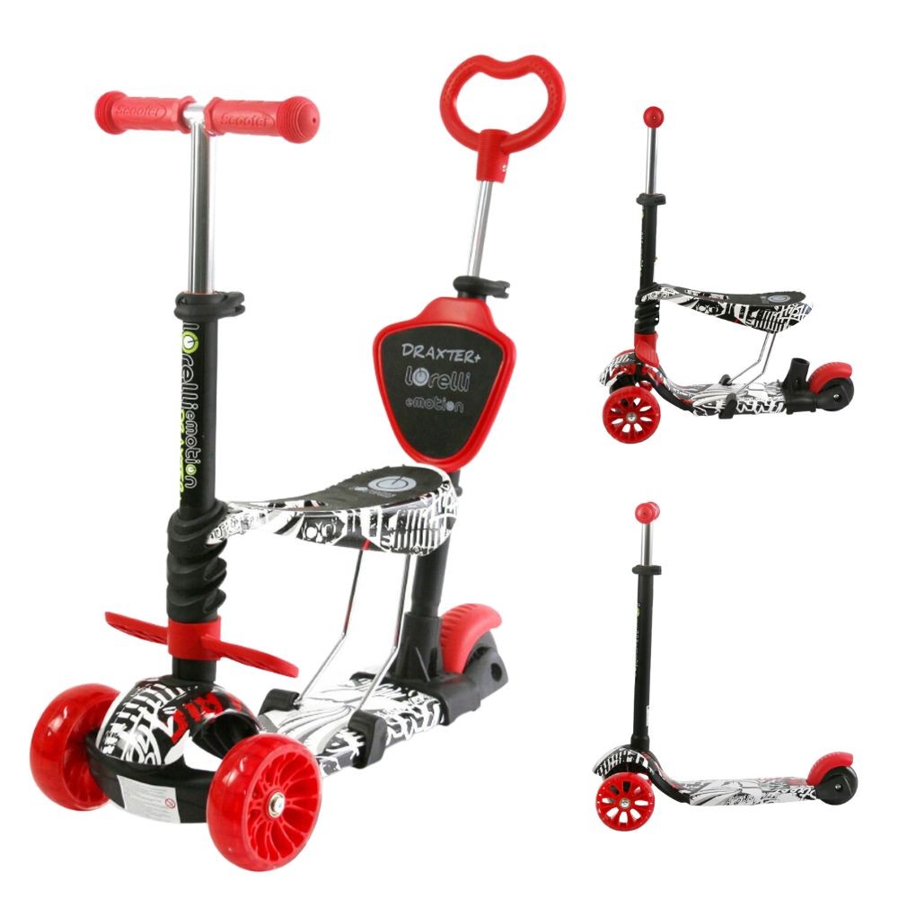 Patinete Evolutivo Con Asiento Y Mango Parental Draxter Plus Black Graffiti_0