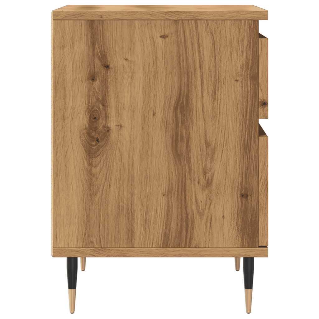 Mesita De Noche Madera De Ingeniería Roble Artisian 40x35x50 Cm_4