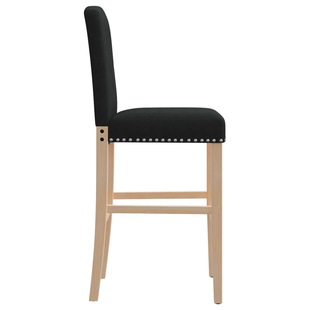 Taburetes Altos 2 Uds Madera Maciza De Caucho Y Tela_4