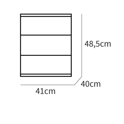 Mesita De Noche 3 Cajones, Mesilla Dormitorio Cajonera 48,5x41x40 Cm (alto X Ancho X Profundo), Briebe, Serenade, Blanco