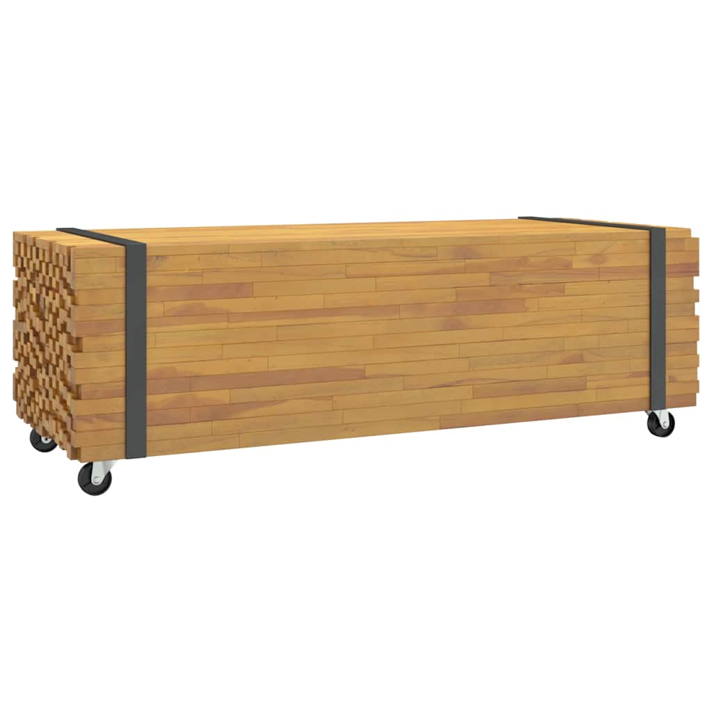 Mesa De Centro Madera Maciza De Teca 110x45x35 Cm_4