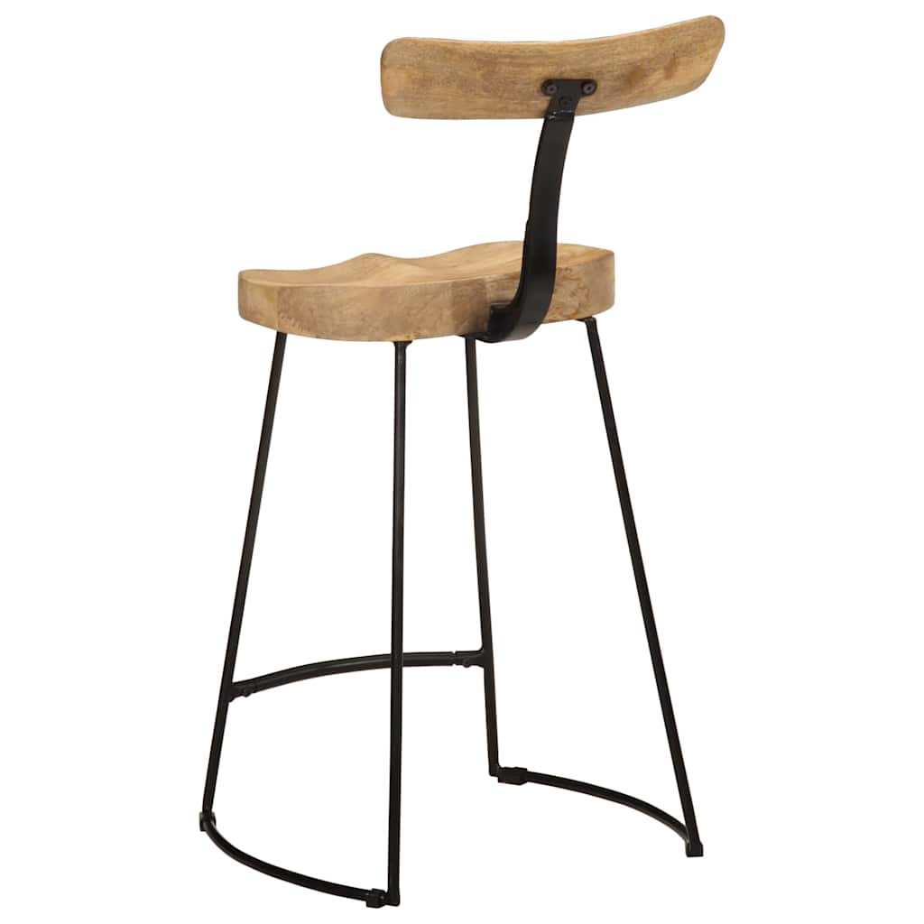 Taburetes De Barra 2 Uds 49x43x88 Cm Madera Maciza De Mango_2