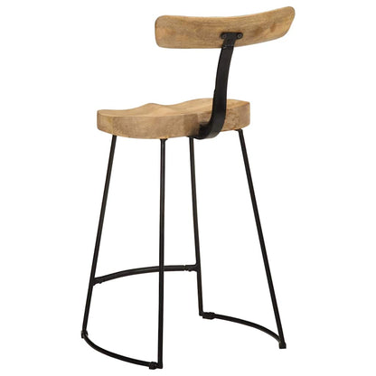 Taburetes De Barra 2 Uds 49x43x88 Cm Madera Maciza De Mango_2