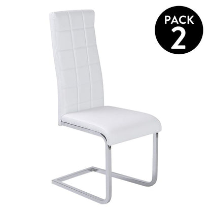 Pack 2 Sillas De Comedor Comet Polipiel Metal, Blanco, 42 X 104 X 52cm_0