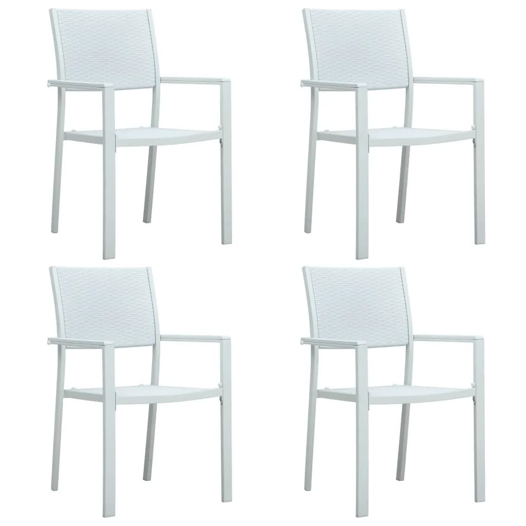 Juego De Comedor De Jardín De 5 Piezas Blanco / Vetonek_2