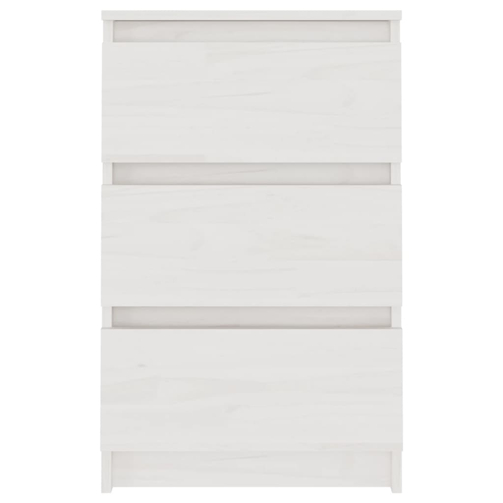 Mesitas De Noche 2 Uds Madera Maciza Pino Blanco 40x29,5x64 Cm_2
