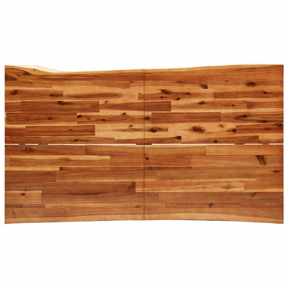 Mesa De Comedor Con Borde Vivo Madera Maciza Acacia 140x80x75cm_4
