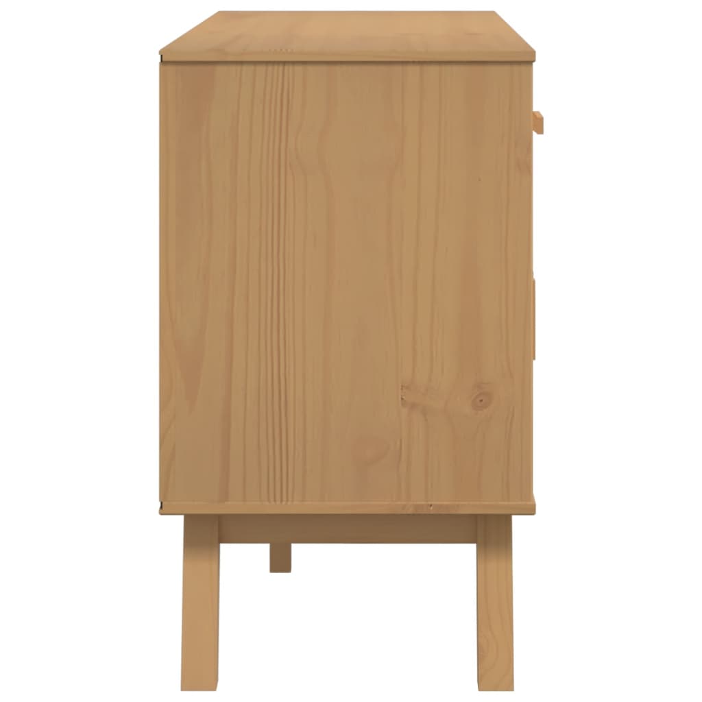 Aparador Olden Madera Maciza Pino Blanco Y Marrón 114x43x73,5cm / Vetonek_1