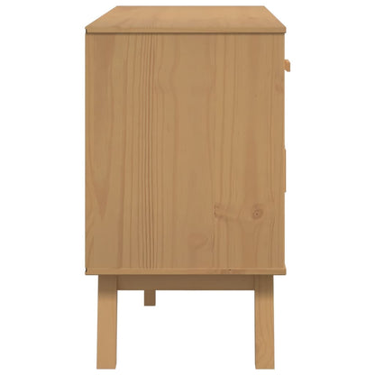 Aparador Olden Madera Maciza Pino Blanco Y Marrón 114x43x73,5cm / Vetonek_1