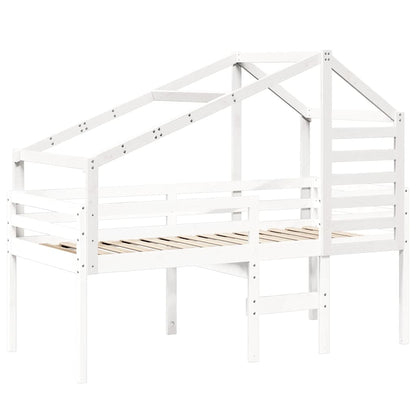 Techo De Cama Infantil Madera Maciza Pino Blanco 188x82x113 Cm_2