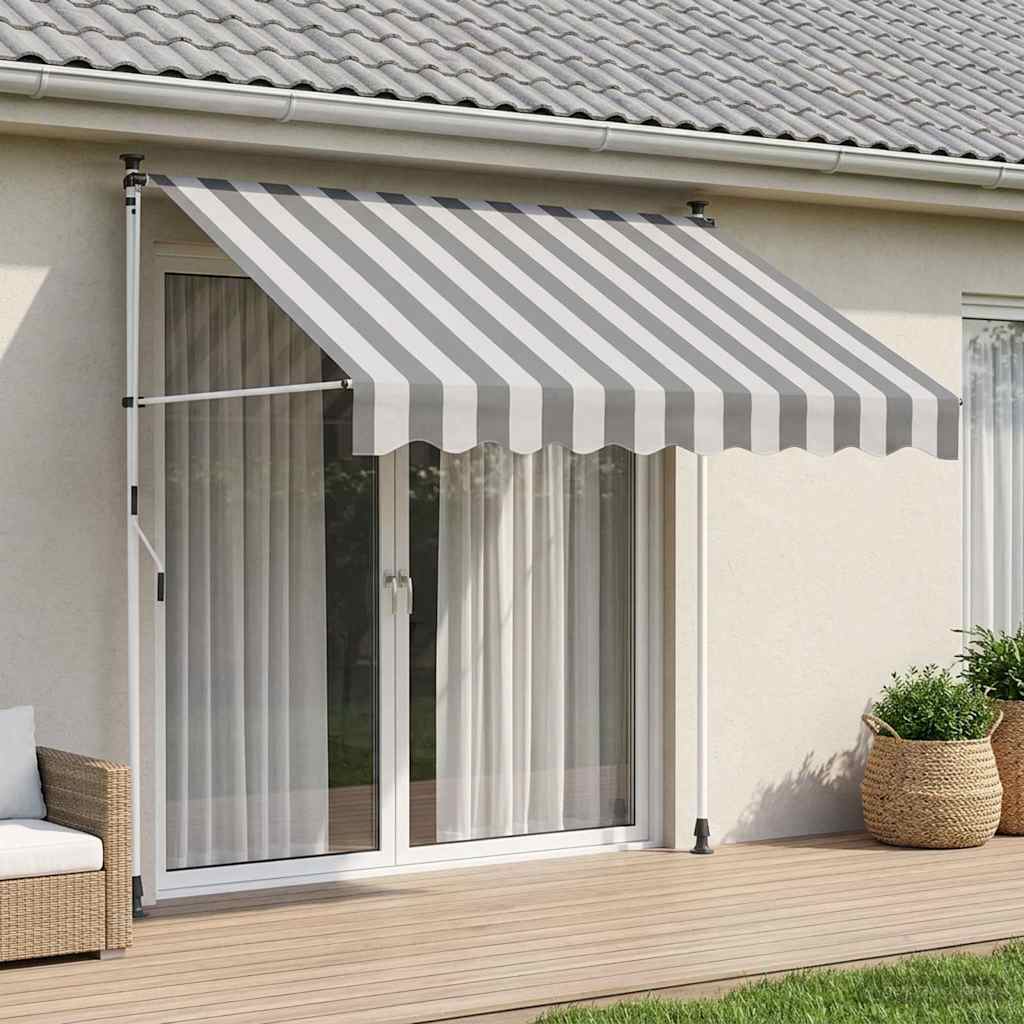 Toldo Retráctil Manual Antracita Y Blanco 300 Cm_1
