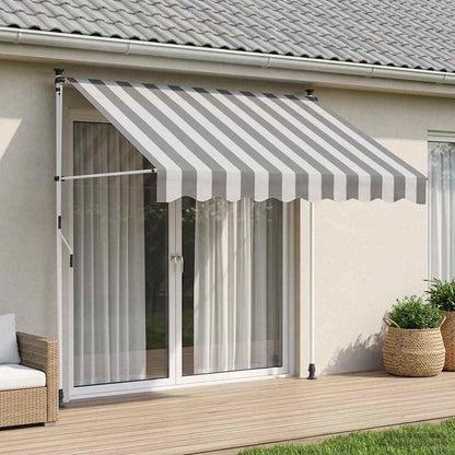 Toldo Retráctil Manual Antracita Y Blanco 300 Cm_1