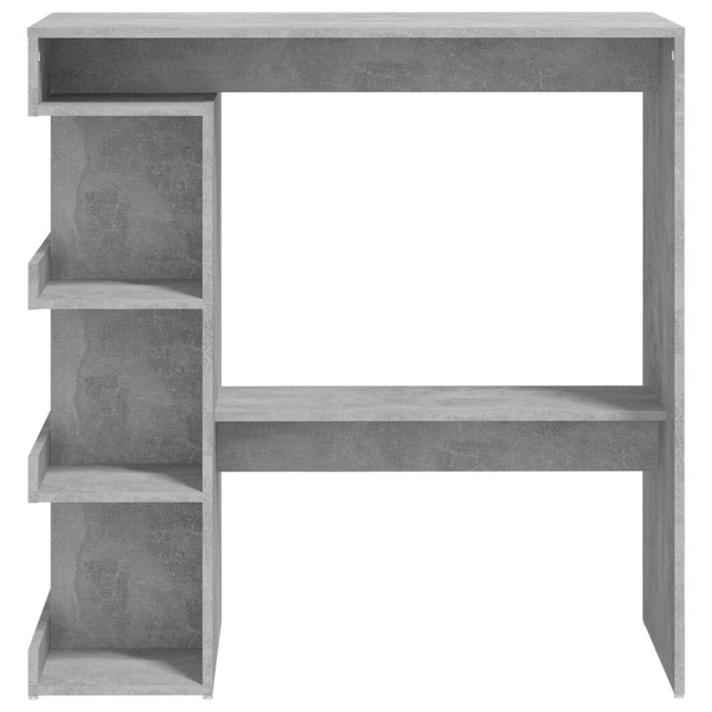 Mesa Bar Almacenaje Contrachapada Gris Hormigón 100x50x101,5 Cm_3