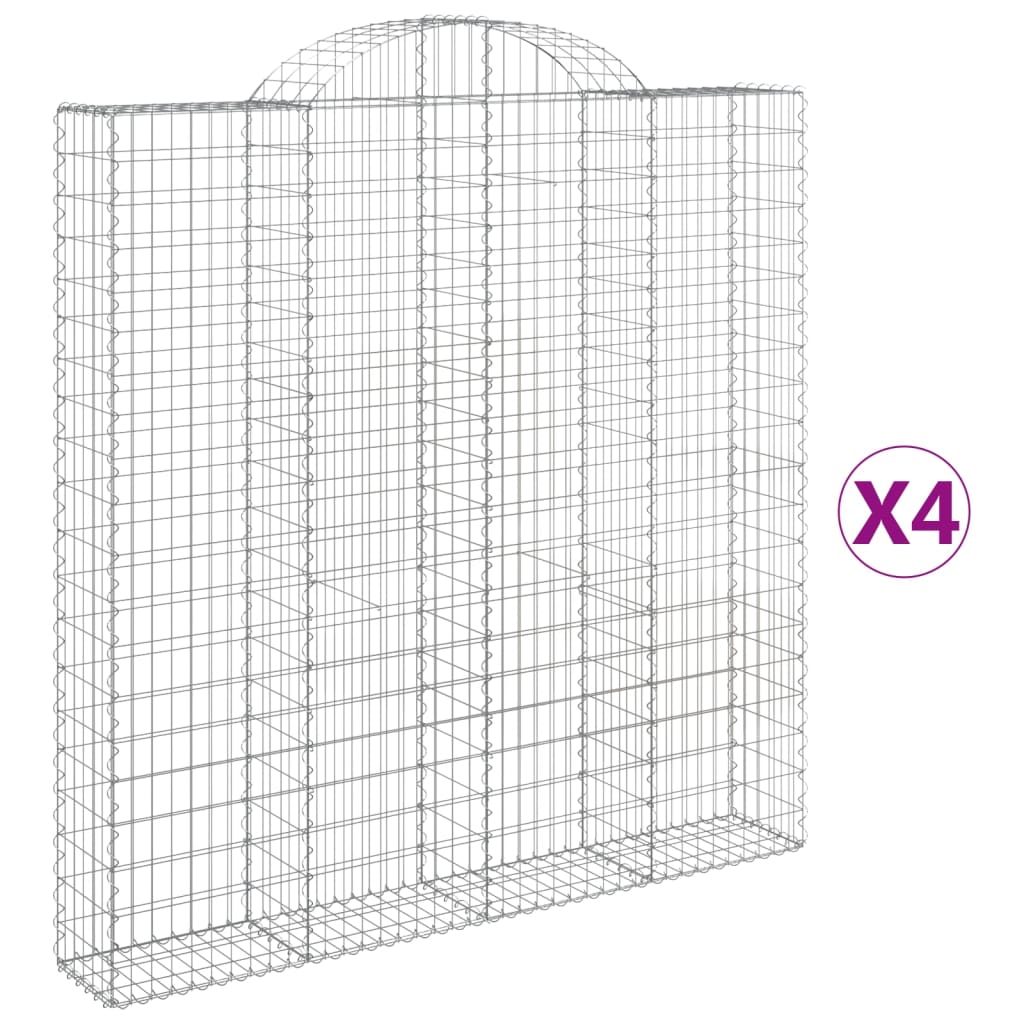 Cestas De Gaviones 4 Uds Forma De Arco Hierro 200x30x200/220 Cm_0