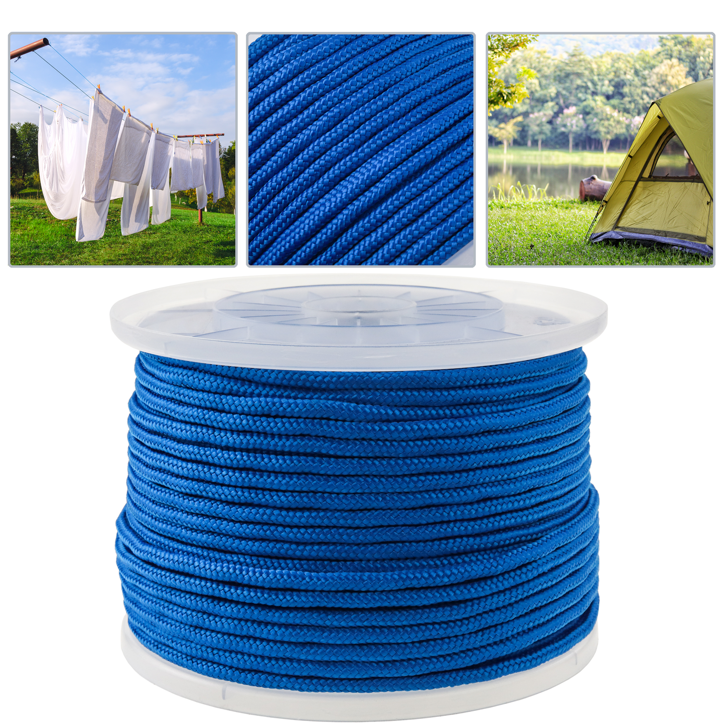 Cuerda Trenzada Multifilamento Pp 100 M X 6 Mm Azul_1