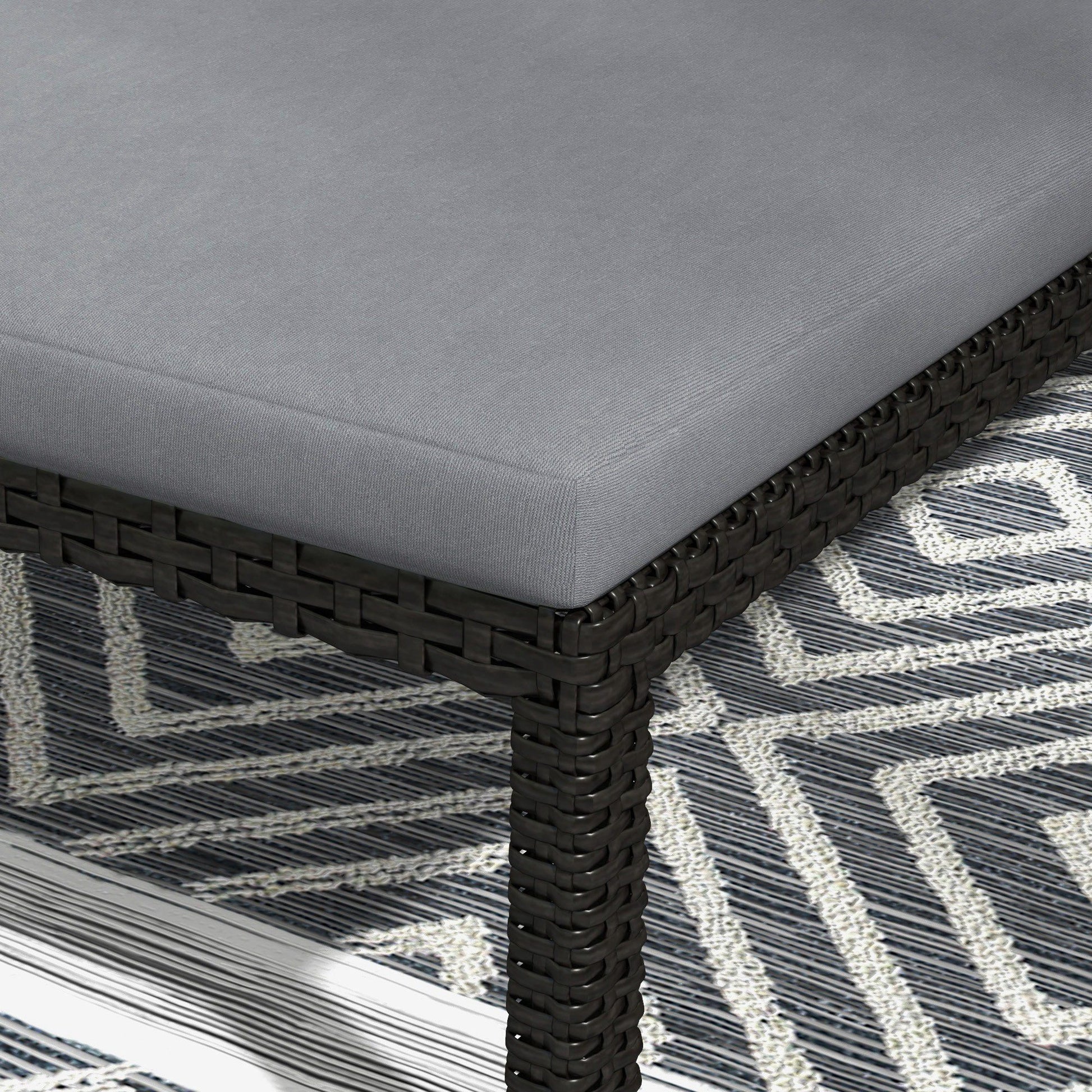 Outsunny Tumbona De Ratán Con Respaldo Ajustable 73x200x48cm Gris Claro Y Negro_4