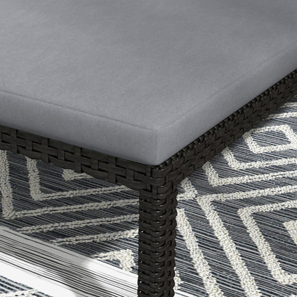 Outsunny Tumbona De Ratán Con Respaldo Ajustable 73x200x48cm Gris Claro Y Negro_4