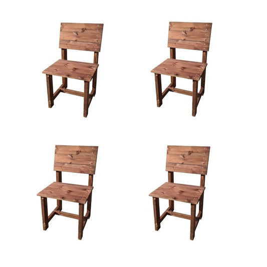 Set De 4 Sillas De Madera De Exterior Masgames Batea Marron._0