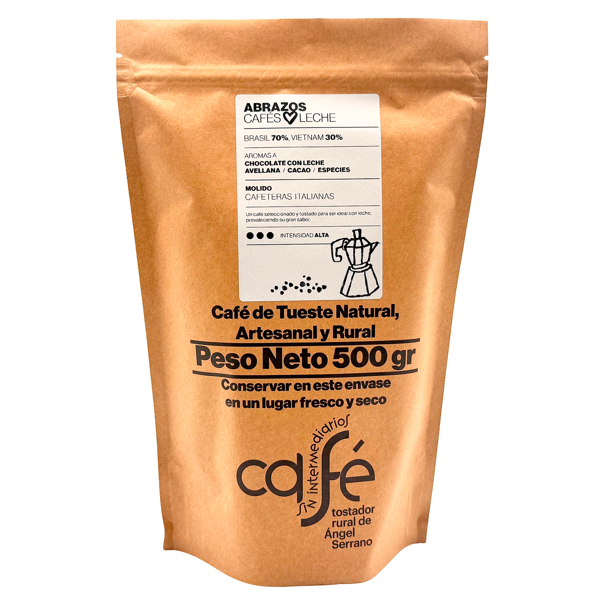Cafe Sin Intermediarios Café Brasil Abrazos Molido Italiana (moka) 500 G_0