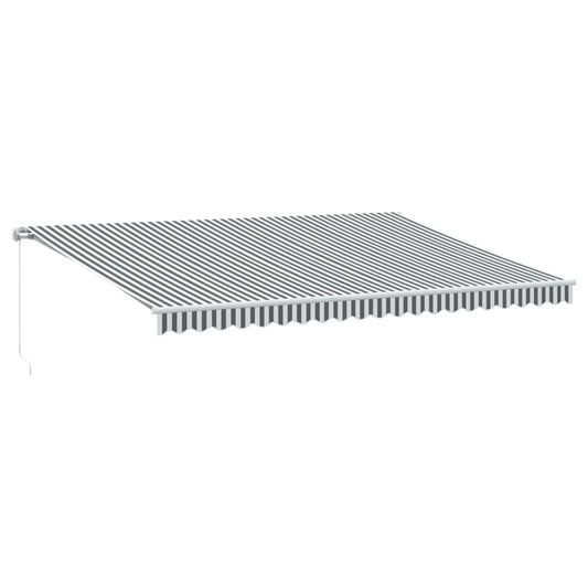 Toldo Retráctil Manual Gris Antracita Y Blanco 500x350 Cm_0